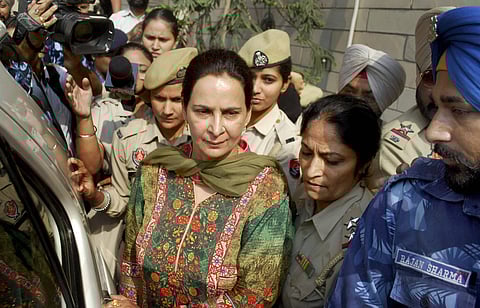 Navjot Kaur Sidhu wife of Punjab minister of Tourism Cultural Affairs leaves after appearing before the magistrate inquiry commission to record her statement in the Amritsar train tragedy case in Amritsar Friday Nov 2 2018. (File | PTI)