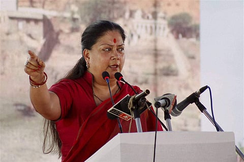 Rajasthan CM Vasundhara Raje. (Photo | PTI)