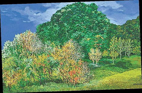 Looking back at the canvas