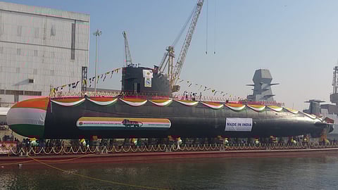 Scorpene class submarine Karanj. (Photo | EPS)