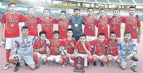U-17 Mizoram boys’ team that won the government project Khelo India in the football meet in 2017 | D SAMPATHKUMAR