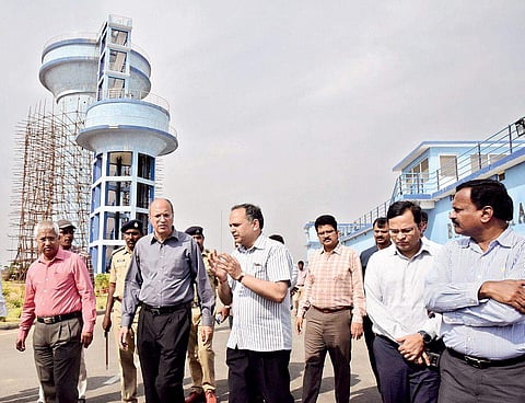 Members of the Fifteenth Finance Commission on a visit to Kaleshwaram Lift Irrigation Scheme site in Siddipet district on Saturday | Express