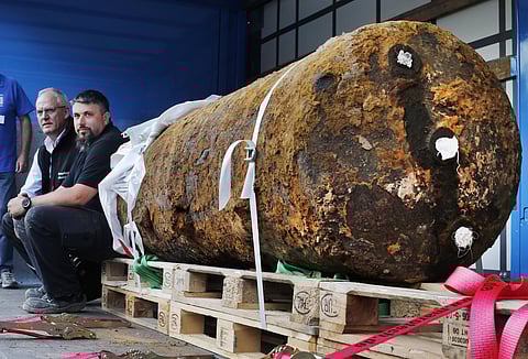 A WWII bomb that was defused in Germany's Frankfurt last year (File | AP)