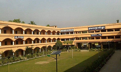Saffron-painted school building of Krishnachandrapur High School in South 24 Parganas district of West Bengal. | EPS