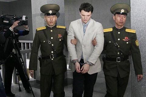 File Photo: American student Otto Warmbier was arrested for stealing propaganda material | AP