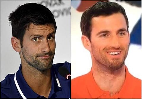 Novak Djokovic and Pierre Vaultier (AP/Twitter)