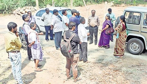 Archaeologists and geologists at Keezhadi, for holding mapping and resistivity survey before choosing the final site for excavation on Saturday | Express
