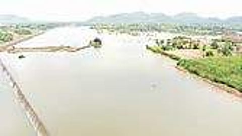 A view of the Pogonda reservoir in Buttayagudem mandal, which is to be inaugurated by CM Chandrababu Naidu on Monday | Express