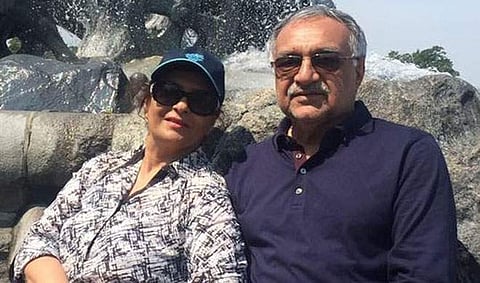 Mir Hazar Khan Bijarani and his wife Fariha Razzaq (Photo | Twitter)