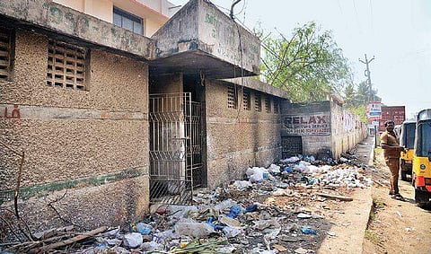 The abandoned public toilet facility at Medavakkam on Mambakkam Main Road. The toilet has been in a pathetic condition for the past eight years | Sunish P Surendran
