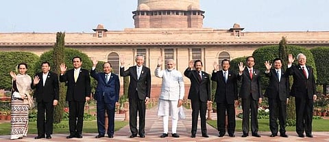 ASEAN leaders outside Indian Parliament