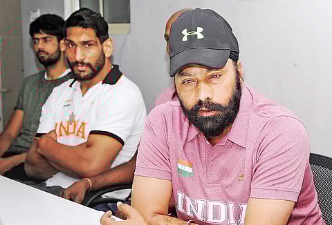 India basketball interim coach Rajinder Singh during an interaction in Bengaluru | Express