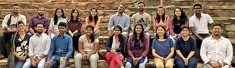 Clockwise from top left: Mentors Nandita Bhandarkar, Suma Y V and Sangitha Krishnamurthy; founder of Mentor Together Arundhuti Gupta (third from right) with her team