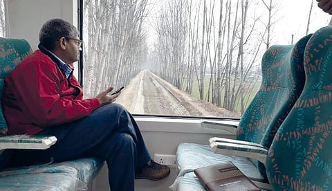 A trial run of the all-weather glass-roof train was held from Nowgam in Srinagar to Sadura in Anantnag district | Zahoor Punjabi