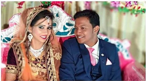 A file photo of Soumya Sekhar Sahoo and his wife Reema | Express