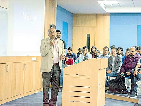 Rakesh Sharma delivered a lecture at International Institute of Information Technology on Saturday, where he said that it is human nature to explore