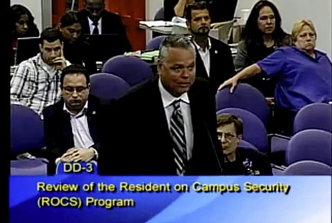 Scot Peterson during a school board meeting of Broward County, Florida | AP