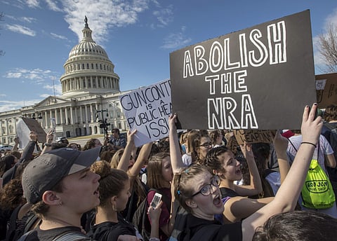 Students rally in solidarity with those affected by the shooting at Marjory Stoneman Douglas High School in Florida (File | AP)