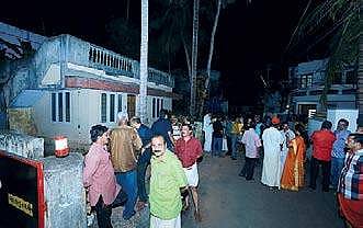 The crowd outside the house at Panicker’s Lane in Thiruvananthapuram where the members of a family committed sucide on Saturday | EPS