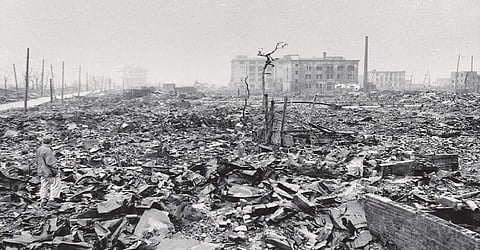 A city destroyed after bombings