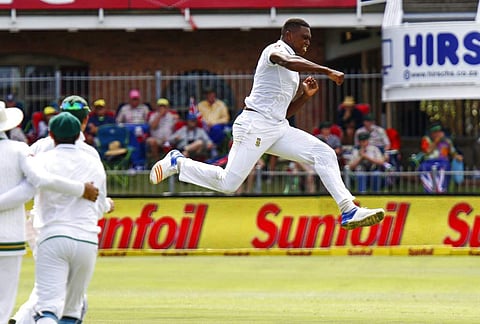 Kagiso Rabada took the first three of the five Australian wickets that fell for the addition of 59 runs on Monday. | AP