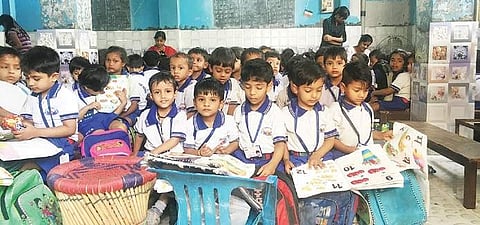 Kids at an unrecognised school in East Delhi’s Trilokpuri | express