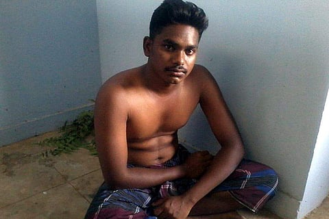 Anand, who murdered his mother, surrendered at Karambakudi police on Sunday morning. (EPS | M Muthu Kannan)