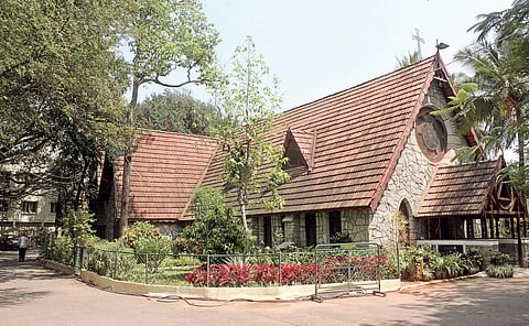 1, The main entrance to the church, and a view of the rear end of the building