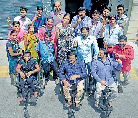 Employees of Vindhya e-Infomedia with Pavithra Y Sundareshan