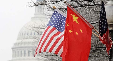 Flags of China and US used for representational purpose only