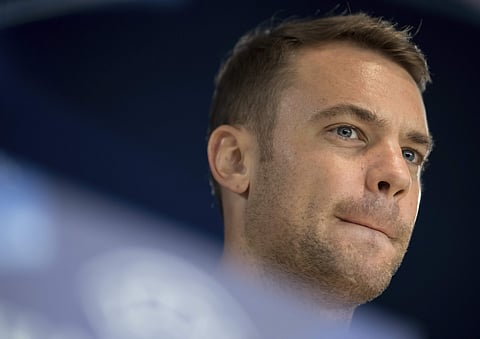 Goalkeeper Manuel Neuer of Germany speaks during a press conference in Munich, Germany, 11 September 2017. | AP