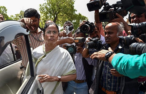 West Bengal chief minister and Trinamool supremo Mamata Banerjee arrives at the Parliament in New Delhi on Tuesday, 27 March 2018. | PTI