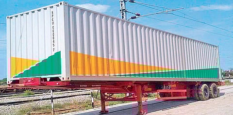 Road-railer train that has been commissioned by Southern Railway;
