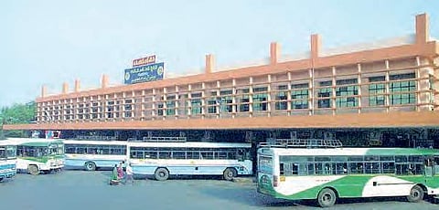 The NTR bus station in Guntur from where buses are plied to various destinations in the state and other states; (below) the ultra modern buses promise a comfortable ride for commuters in Guntur | Express
