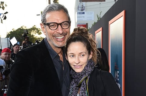 Actor Jeff Goldblum (L) and Emilie Livingston. |AFP