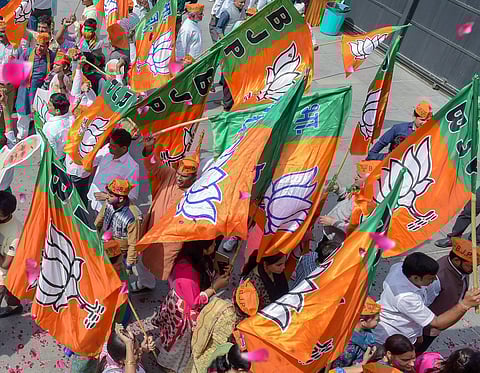 File Photo of BJP supporters in New Delhi. | PTI