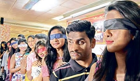Students of Samana fashion institute and blind students taking part in a fashion show | RVK RAO