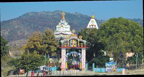 Banaude Mahadev; (inset) Ardhnaarishwar Shivlinga in the temple