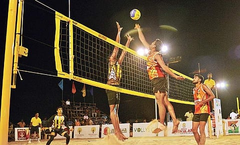 Action from the national beach volleyball on Wednesday | sunish p surendran
