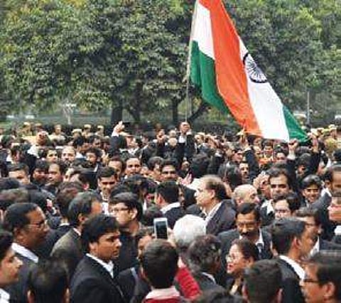 Lawyers’ protest in Kathua