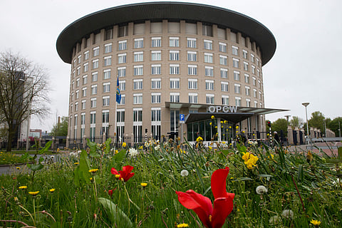 Headquarters of the Organization for the Prohibition of Chemical Weapons (OPCW) are seen in The Hague, Netherlands. | AP