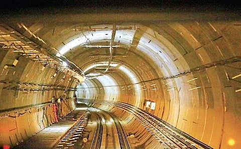 Construction work in progress in the underground tunnel of Chennai Metro’s Corridor 1 | Express