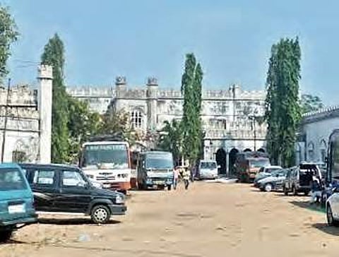 Shooting in progress for an upcoming Telugu flick at the Hill Fort Palace (Ritz Hotel in Hyderabad