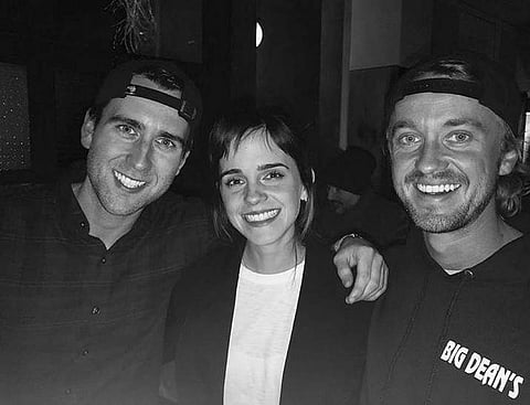 The picture of the trio which Tom Felton shared in his Instagram.