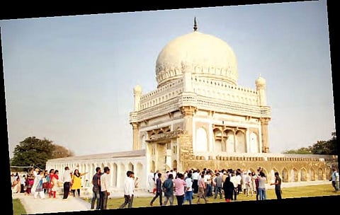 Visitors throng Qutb Shahi Heritage Park after it was thrown open for public on Wednesday | K SATHY KEERTHI