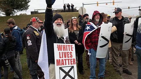 White nationalists attend a rally in Shelbyville, Tennessee. (AFP)