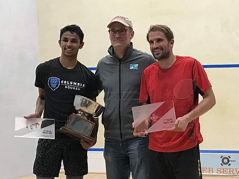 Velavan Senthilkumar, a qualifier, capped his strong run in the Madison Open in the USA, beating South Africa's Tristan Eysele in the final to win his maiden PSA World Tour title. (Twitter)