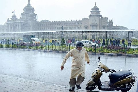 Bengaluru witnessed heavy shower in the evening on Sunday | PANDARINATH B