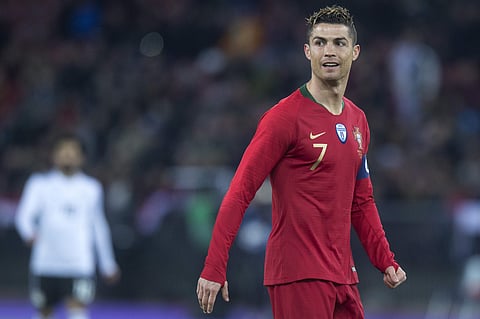 Portugal striker Cristiano Ronaldo pictured during the soccer friendly game against Egypt. | AP