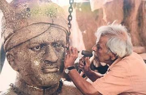 The photo exhibition on the life of sculptor Kanayi Kunhiraman by photojournalist Jithesh Damodar at the Kanakakunnu Palace in Thiruvananthapuram B P Deepu